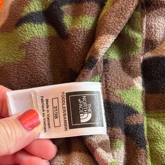 The North Face Camouflage Jacket with Orange Accents-reversible - Picture 2 of 4